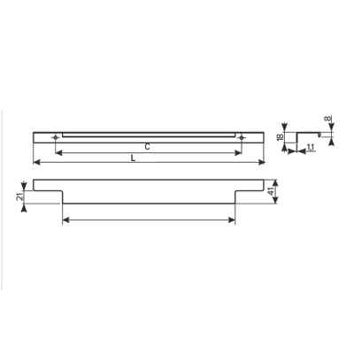 Ручка алюминиевая LIND С=352/796/18мм черный матовый UA-LIND-352-796-20М