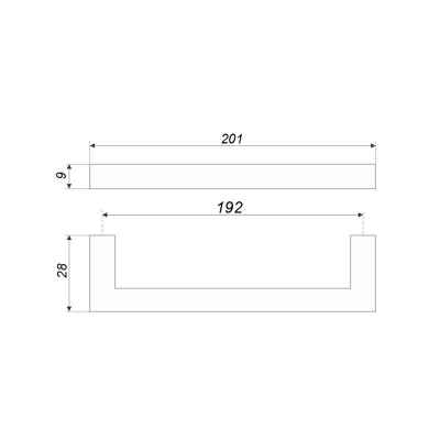 RS 043 BL,4/192 Ручка - скоба черный боярд  