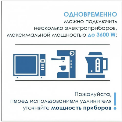 Блок розеток выдвижной 3 розетки AE-BPW3S60U-80 (Schuko) 2xUSB, черный, с проводом 1,5 метра