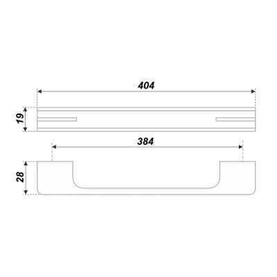 RS 267 CP/BL,4/384 Ручка - скоба хром полированный/черный боярд  