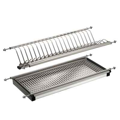 Сушка для посуды 500мм INOX двухуровневая с поддоном, нержавеющая сталь 